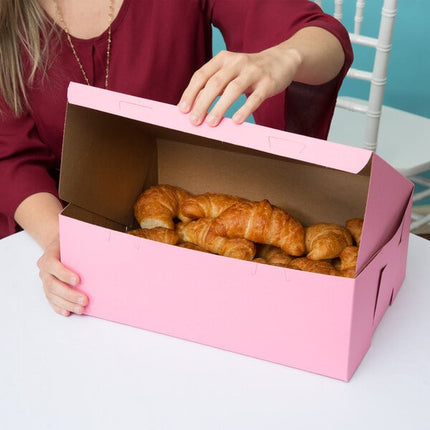 Hộp giấy đựng bánh màu hồng Baker's Lane 36 x 25 x 13 cm - Thùng 100 cái