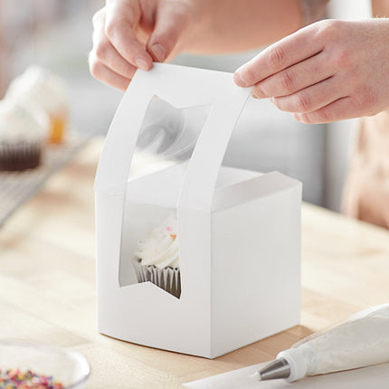 Hộp cupcake có cửa sổ màu trắng Baker's Lane 11 x 11 x 11 cm - Vỉ 10 cái