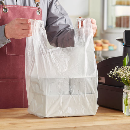 Túi nhựa quai áo trơn Choice tùy chỉnh 1/6 cỡ tiêu chuẩn trong suốt hạng tiêu chuẩn - Thùng 1.000 cái