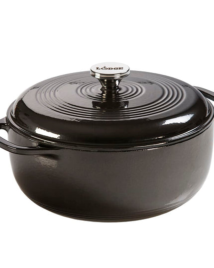 Nồi Gang Tráng Men Lodge EC6D18 5.7 lít Màu Midnight Chrome