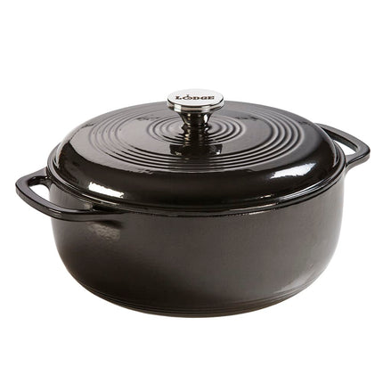 Nồi Gang Tráng Men Lodge EC6D18 5.7 lít Màu Midnight Chrome