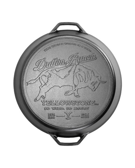 Chảo Gang Lodge Yellowstone L17SKYW Tròn 43.2 cm Họa Tiết Bò Đực