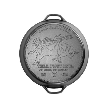 Chảo Gang Lodge Yellowstone L17SKYW Tròn 43.2 cm Họa Tiết Bò Đực