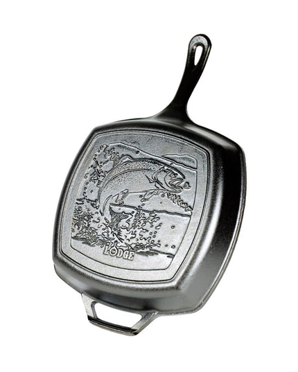 Chảo Nướng Gang Vuông Lodge L8SGPWLFI Wildlife Series 26.7 cm Hình Cá