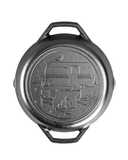 Chảo Gang Lodge Wanderlust L8SKLWND Tròn 26 cm Họa Tiết Cắm Trại