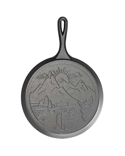 Vỉ Nướng Gang Lodge Wanderlust L90GWND Tròn 27 cm Họa Tiết Núi