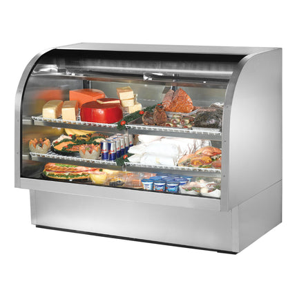 Tủ trưng bày thực phẩm chế biến kính cong có làm lạnh thép không gỉ True TCGG-60-S-HC-LD 153 cm