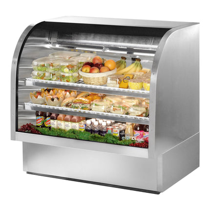 Tủ trưng bày deli làm lạnh kính cong inox True TCGG-48-S-HC-LD 123 cm
