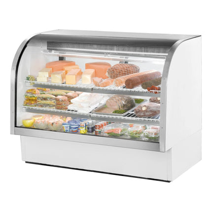 Tủ mát trưng bày thịt nguội kính cong trắng True TCGG-60-HC-LD 153 cm