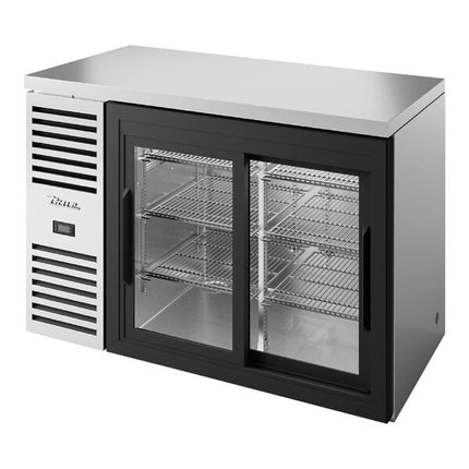 Tủ mát quầy bar hẹp thép không gỉ True TBR48-RISZ1-L-S-11-1 122 cm với cửa lùa kính và đèn LED
