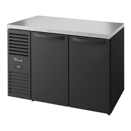 Tủ mát quầy bar cửa đặc đen True TBR48-RISZ1-L-B-SS-1 121,9 cm hẹp có đèn LED