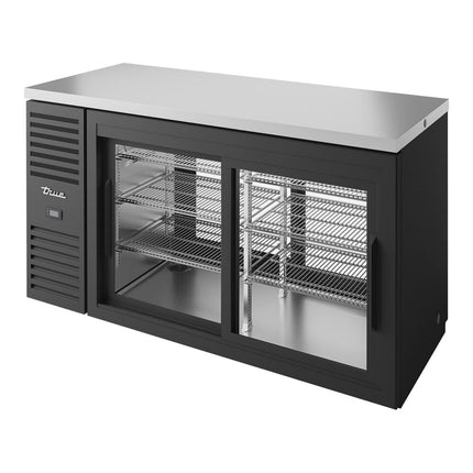 Tủ mát quầy bar True TBR60-PTSZ1-L-B-11-11-1 152,4 cm đen cửa kính trượt Pass-Through với LED Lighting