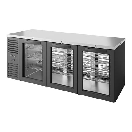Tủ mát quầy bar True TBR84-PTSZ1-L-B-GGG-GGG-1 213,4 cm đen cửa kính cửa thông sau quầy bar LED chiếu sáng