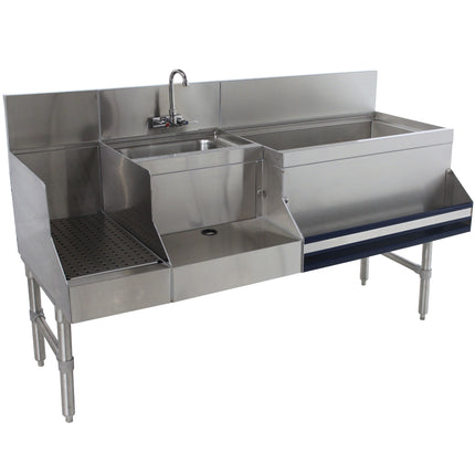 Quầy pha chế cocktail thép không gỉ Advance Tabco PRU-19-48R-10 tấm lạnh 10 vòng 122 x 64 cm, khoang đá bên phải