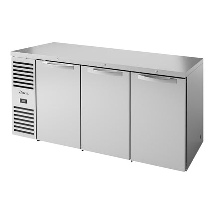 Tủ mát quầy bar thép không gỉ True TBR72-RISZ1-L-S-SSS-1 183 cm, 3 cửa đặc, đèn LED