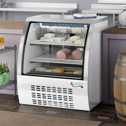 Tủ trưng bày deli làm lạnh kính cong Avantco DLC36-HC-W 91 cm màu trắng