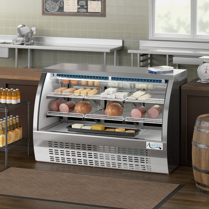 Tủ trưng bày lạnh deli Avantco DLC64-HC-S 163 cm inox kính cong