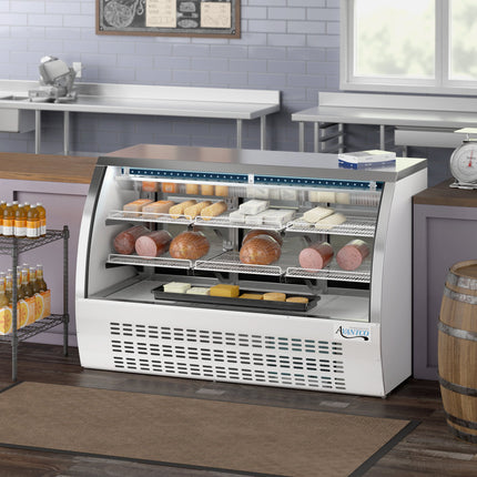 Tủ trưng bày deli kính cong làm lạnh Avantco DLC64-HC-W 163 cm màu trắng