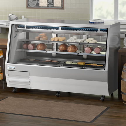 Tủ mát deli hai công dụng kính vuông thép không gỉ Avantco DDLC-84-S 213 cm