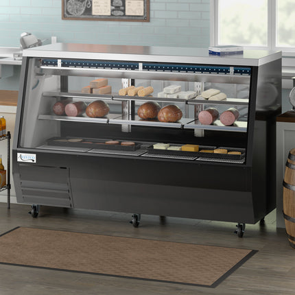 Tủ mát trưng bày deli kính vuông Avantco DDLC-84-B màu đen hai công năng 213 cm