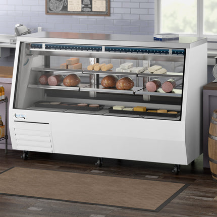 Tủ mát trưng bày deli kính vuông Avantco DDLC-84-W màu trắng hai công năng 213 cm