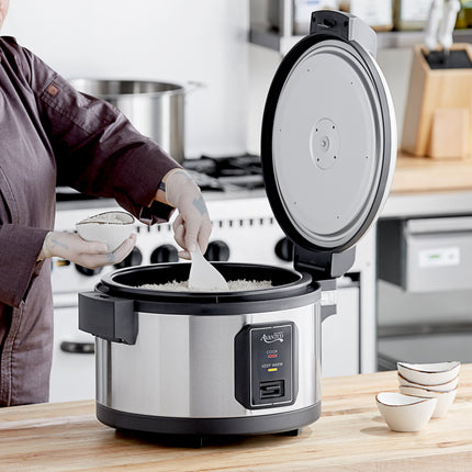 Nồi cơm công nghiệp Avantco RCSB40 40 ly (20 ly Raw) điện Rice Cooker / tủ giữ nóng với Hinged nắp - 120V, 1300W