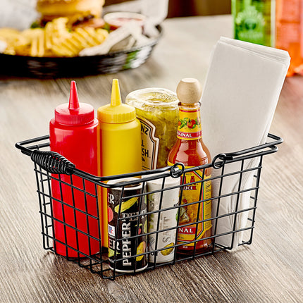 Khay đựng đồ quầy bar Choice đen Tabletop Market Basket - 22,9 cm x 17,8 cm x 12,7 cm