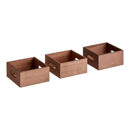 Khay gỗ trưng bày/đựng gia vị Choice nâu - Thùng 3 cái