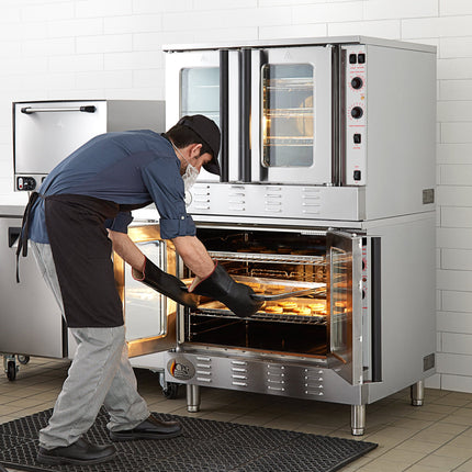 Lò đối lưu gas tự nhiên hai tầng cỡ đầy đủ Cooking Performance Group FGC-200-NK có chân - 108.000 BTU