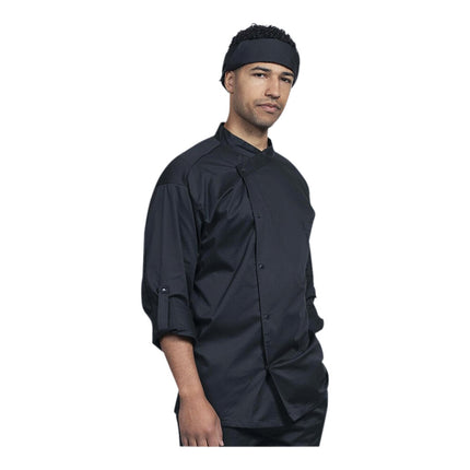 Áo bếp tay dài đen chuyển đổi lưng lưới đen tùy chỉnh Uncommon Chef Como 0708 - size 2X