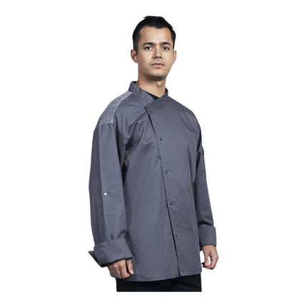 Áo bếp tay dài chuyển đổi Uncommon Chef Capri 0708HC màu xám lưng lưới - Cỡ 2XL