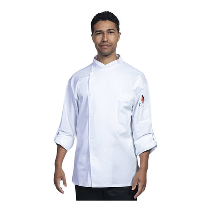 Áo bếp trưởng biến đổi tay dài Uncommon Chef Como unisex màu trắng lưng lưới 0708 - 2XL