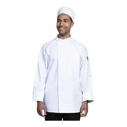 Áo đầu bếp tay dài chuyển đổi Uncommon Chef Pisa unisex trắng tùy chỉnh lưng lưới trắng 0711 - 2X