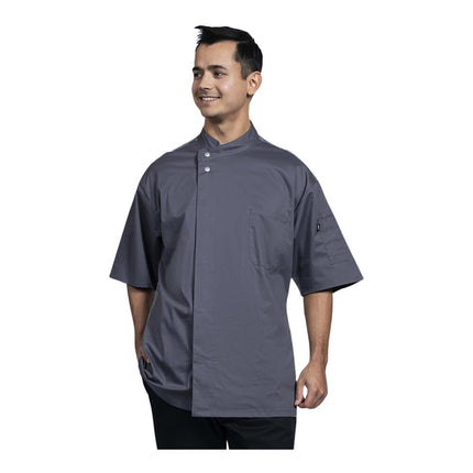 Áo bếp tay ngắn Uncommon Chef Brac unisex xám đá, lưng lưới xám 0718HC - Size 2XL