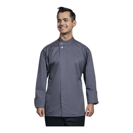 Áo bếp tay dài unisex Uncommon Chef Solta xám đá lưng lưới xám, tùy chỉnh 0721HC - 2XL