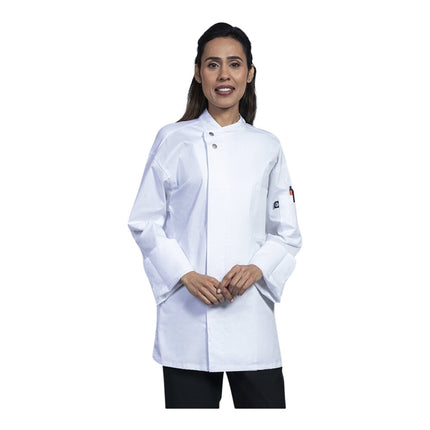 Áo bếp tay dài unisex Uncommon Chef Bologna trắng lưng lưới, tùy chỉnh 0721 - 2XL