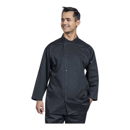 Áo bếp unisex tay lửng 3/4 màu đen lưng lưới Uncommon Chef Treviso 0719 - Size 2XL