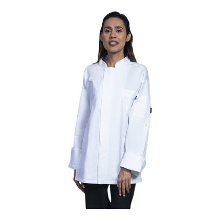 Áo bếp tay dài lưng nửa lưới Uncommon Chef Pescara unisex 0720 - Màu trắng, Size 2XL
