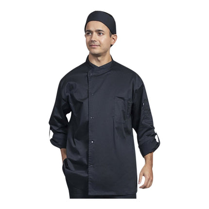 Áo bếp tay dài unisex Uncommon Chef Pisa đen lưng lưới, tùy chỉnh 0711 - 2XL