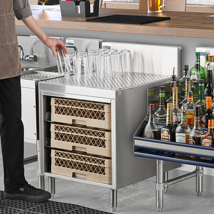 Tủ lưu trữ giá đựng ly inox mặt máng ráo Advance Tabco PRCR-19-24 Prestige Series 61 x 64 cm
