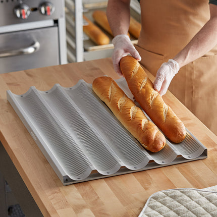Khuôn bánh mì baguette / bánh mì Pháp nhôm tráng men Baker's Lane 5 rãnh - rãnh 66 x 8 x 3 cm
