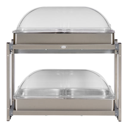 Bàn giữ nóng buffet điện 2 tầng nắp cuộn Cadco CMLB-24RT - 120V