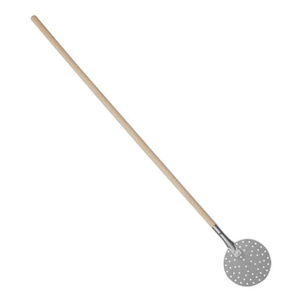 Xẻng pizza tròn inox đục lỗ tay cầm gỗ 126 cm American Metalcraft PPSS849 20 cm