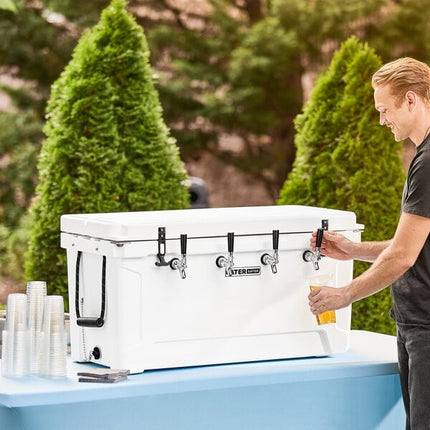Thùng bia di động cách nhiệt CaterGator JB100WH4 trắng 4 vòi 100 lít với ống xoắn 30 m