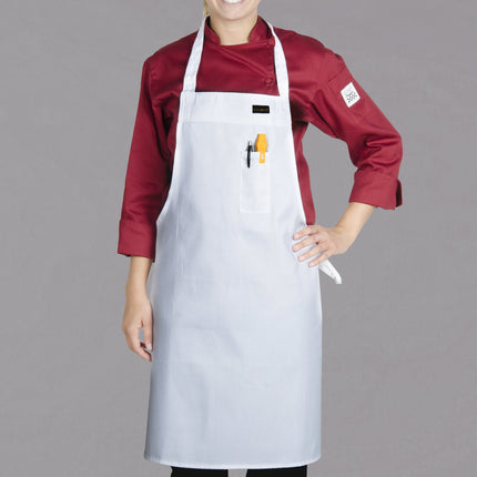 Tạp dề yếm vải poly-cotton cao cấp có thể tùy chỉnh Chef Revival trắng, 1 túi