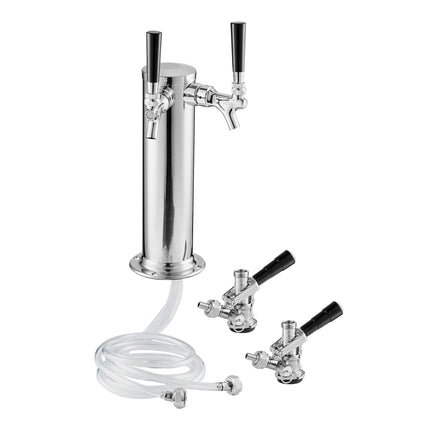 Bộ đầu nối keg và trụ vòi bia 2 vòi làm mát khí Avantco 178TOWER2KIT - cột 8 cm