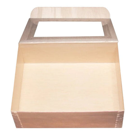 Hộp bánh VerTerra 20,3 cm x 15,2 cm Medium Collapsible Balsa gỗ Catering hộp Attached Window nắp - Thùng 50 cái