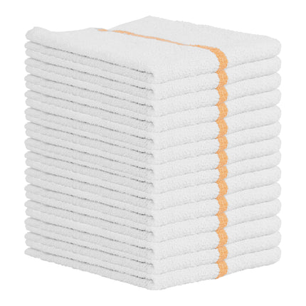 Khăn bar cotton sọc màu vàng đồng trắng Hospeco 850 g 48,3 x 40,6 cm - Thùng 60 cái