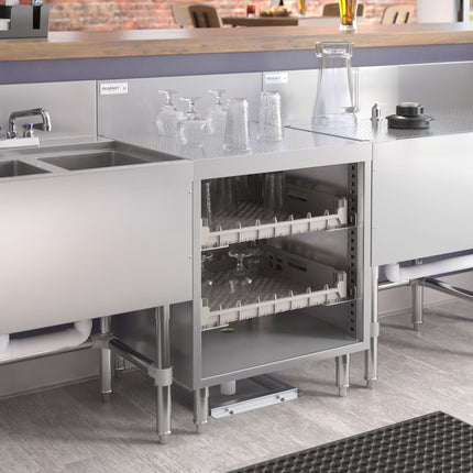 Bộ trữ giá đựng ly mặt đục lỗ thép không gỉ Regency Spec Line 61 x 61 cm