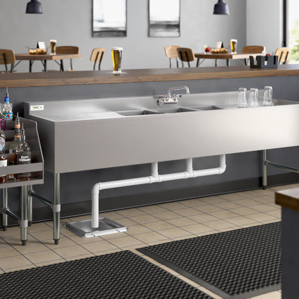 Bồn rửa dưới quầy bar 3 chậu Regency 213 x 48 cm với hai bàn ráo nước 64 cm